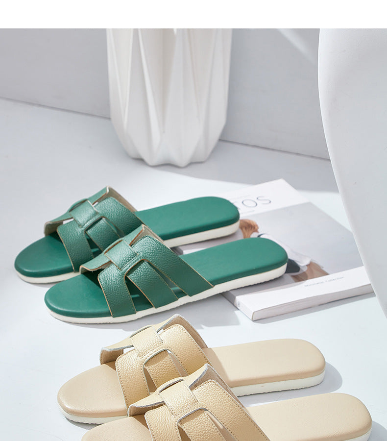 Women's summer fashionable cowhide sandals with multiple colors available H116