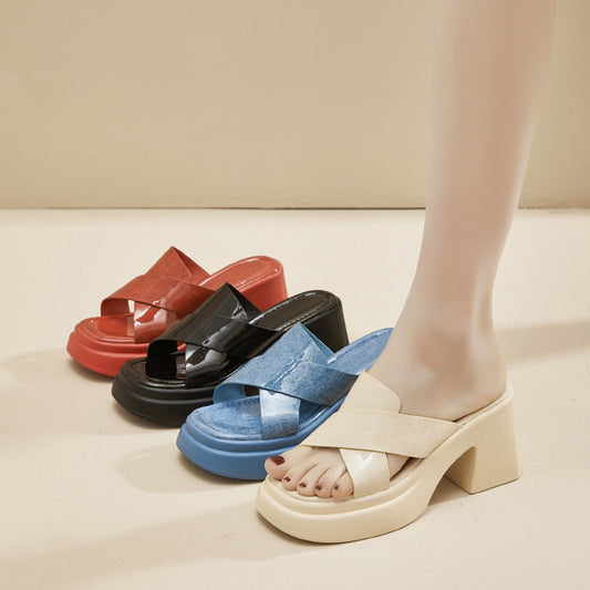 2024 new high-heeled sandals are versatile and fashionable FD235