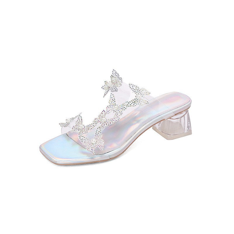 2024 New Rhinestone Bowknot High Heel Sandals YS083
