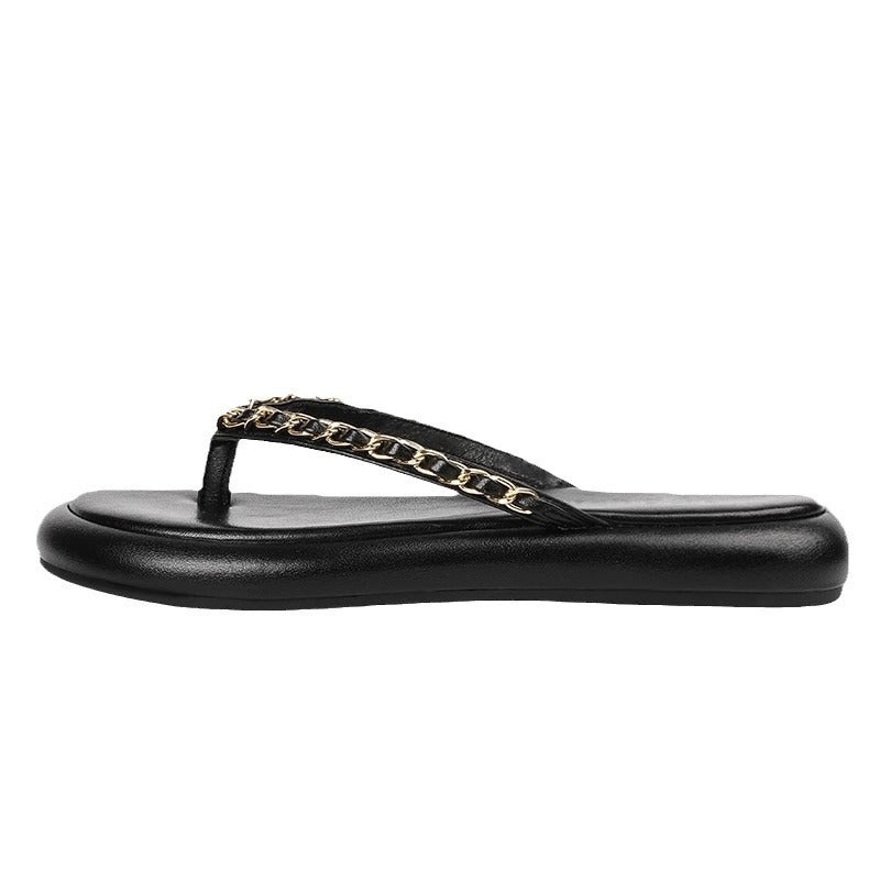 2024 new high quality summer fashion flat simple thick bottom sandals CH739