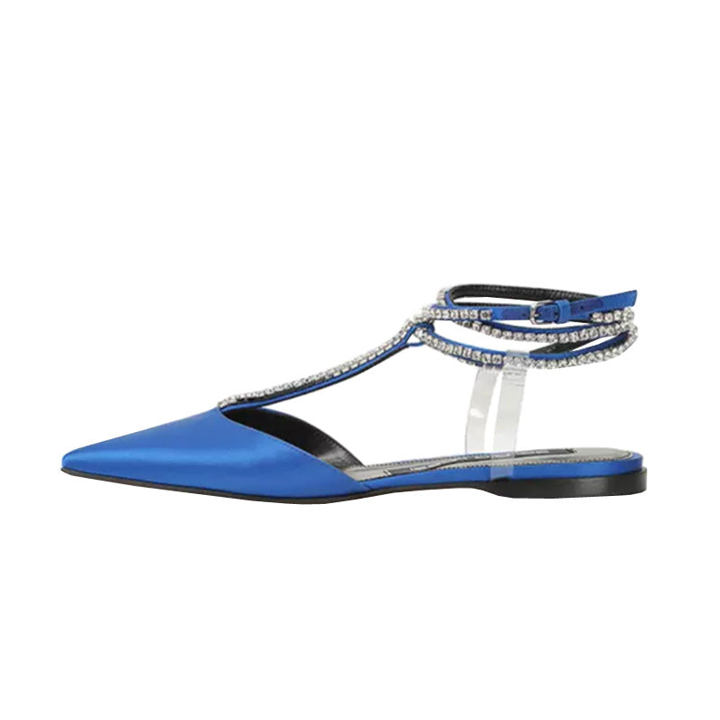 New spring and summer rhinestone wrapped flat sandals LY1070