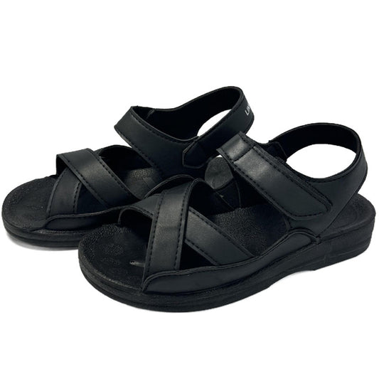 Black cross strap soft bottom sandals G169