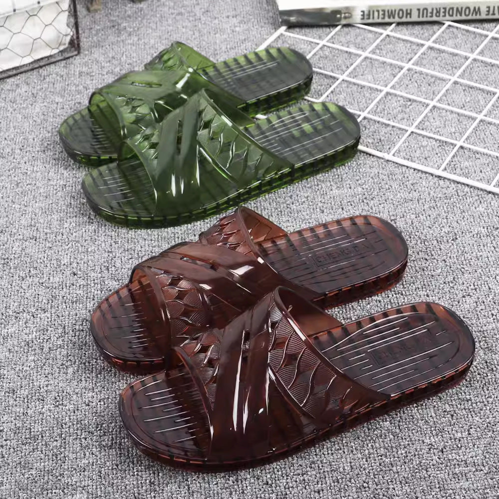 Transparent casual slippers soft sole sandals for outer wear Di569