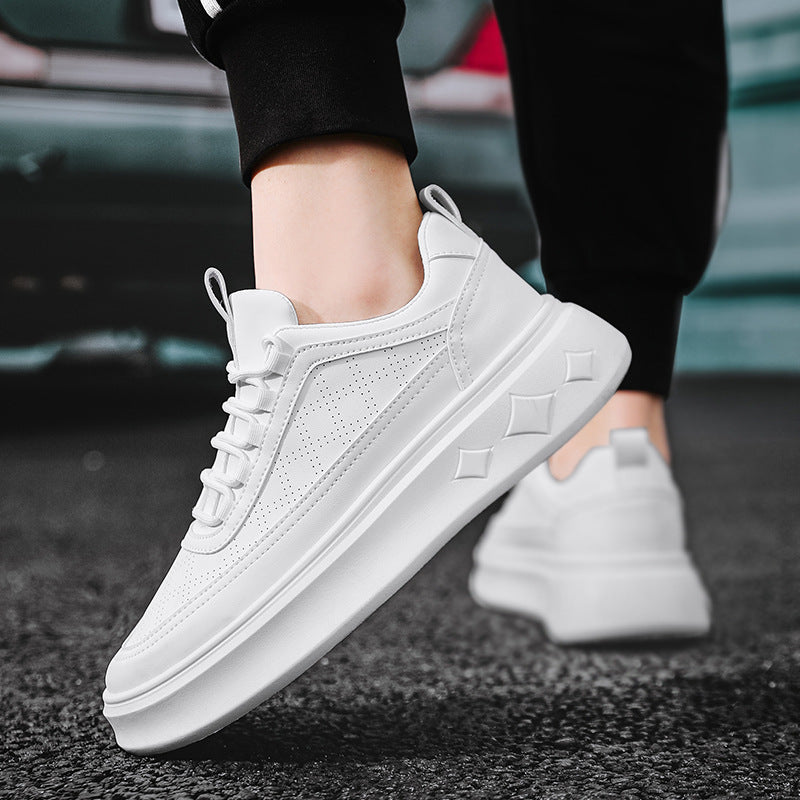 Summer casual white sneakers for men breathable wear-resistant non-slip thick-soled sports shoes LD385