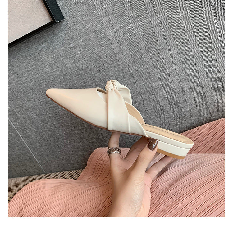 2024 pointed flat sandals French summer half-slippers CH732