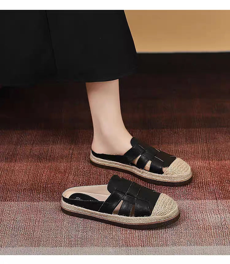 2024 New Style Braided Hollow Sandals Summer Baotou Slippers G580