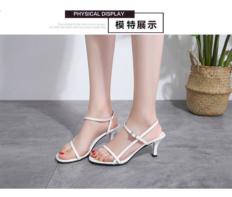New summer stiletto strap high heels sandals H097