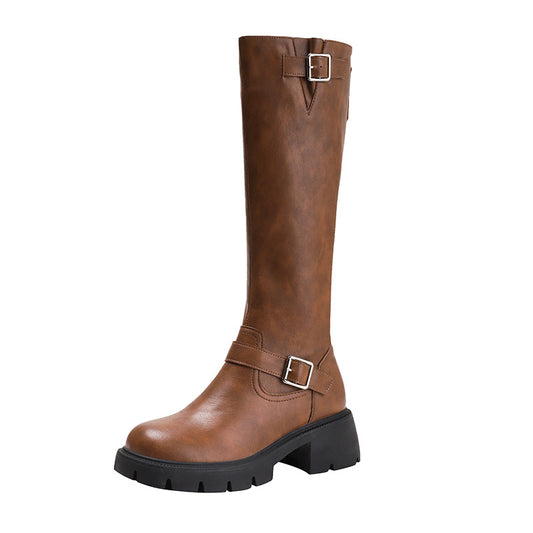 2024 autumn and winter new style Martin boots high-top rear zipper knight boots FD228