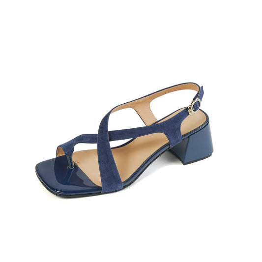New summer thick heel cross-strap toe sandals LY1158