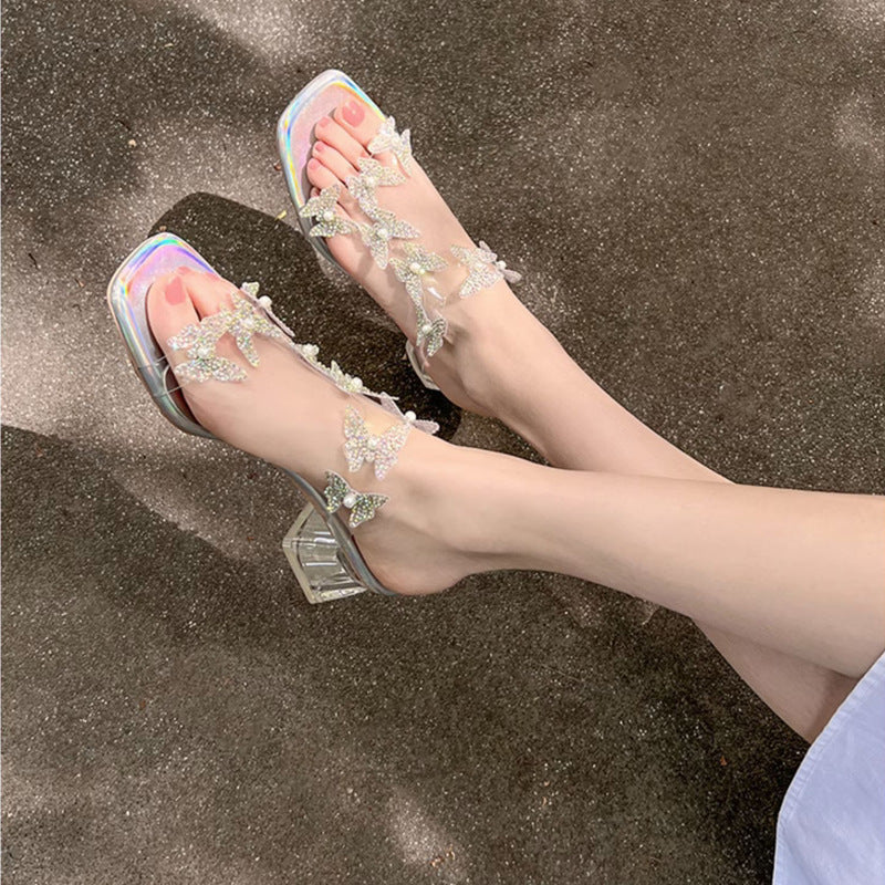 2024 New Rhinestone Bowknot High Heel Sandals YS083