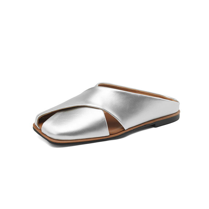 2024 summer new simple flat sandals for women temperament sandals half-covered LY1162