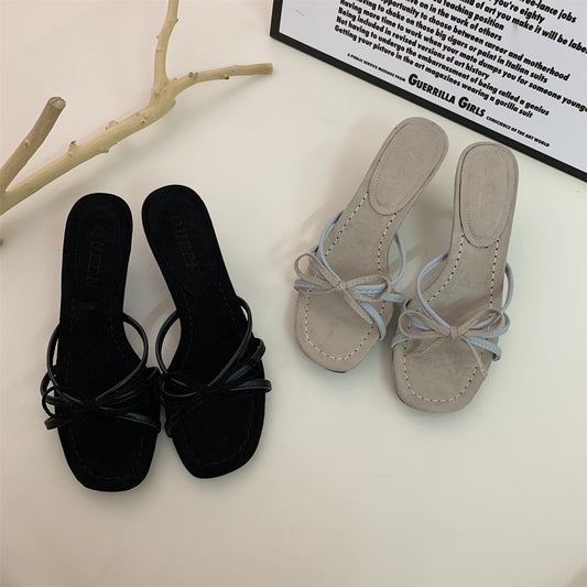 2024 new bowknot fish mouth high heels high heel sandals LY1149