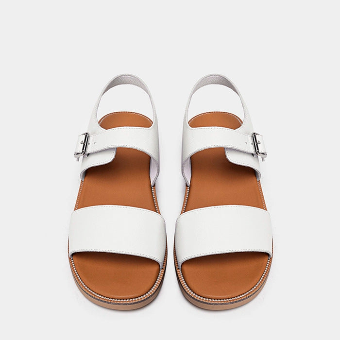 Simple genuine leather summer sandals slippers non-slip beach shoes LD300