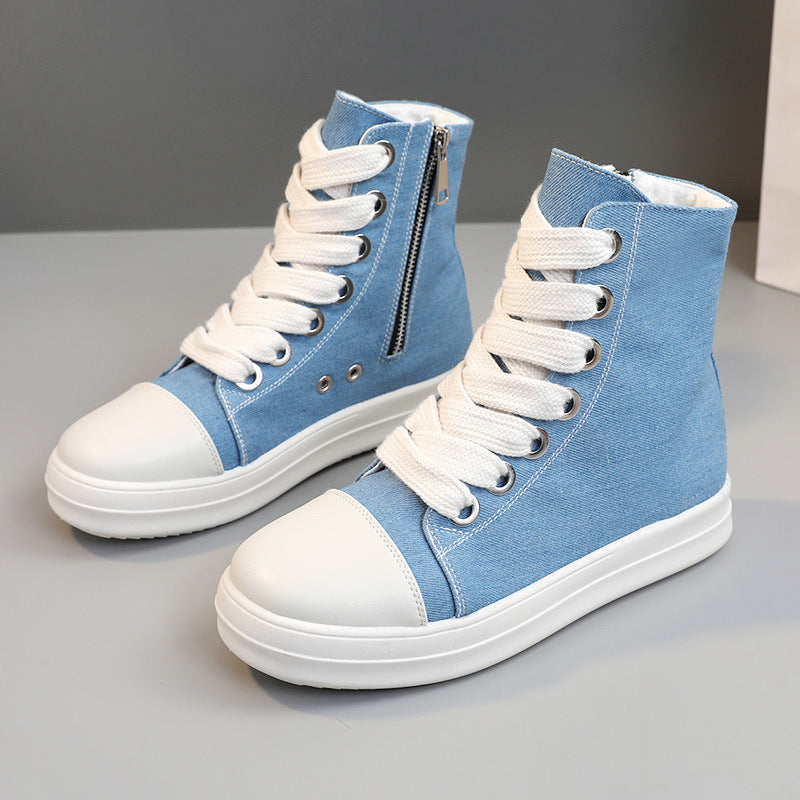 2024 new high-top canvas shoes height-increasing sneakers Di095
