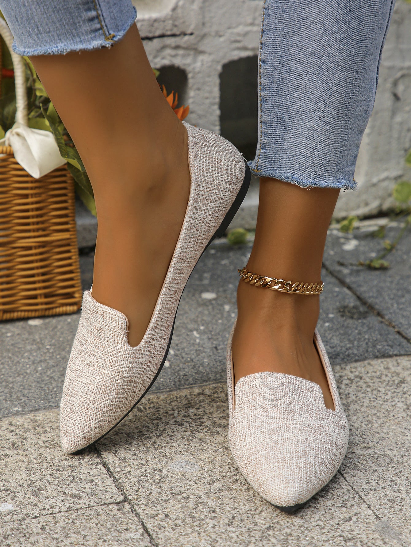 Sexy pointed toe pumps comfortable flat shoes Di601