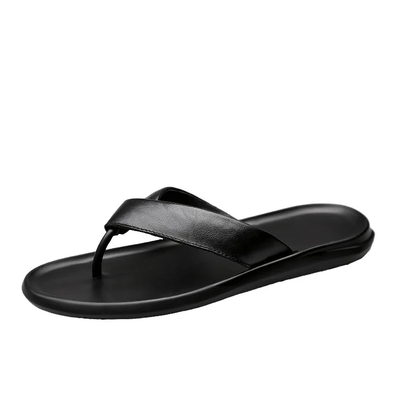 First layer cowhide flip-flops summer men's beach sandals DG061