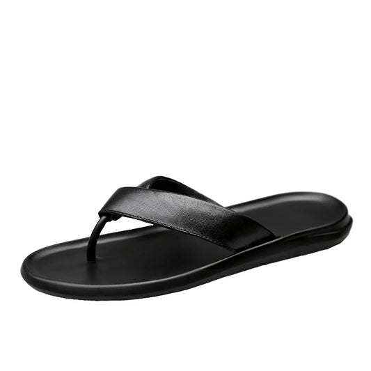 First layer cowhide flip-flops summer men's beach sandals DG061