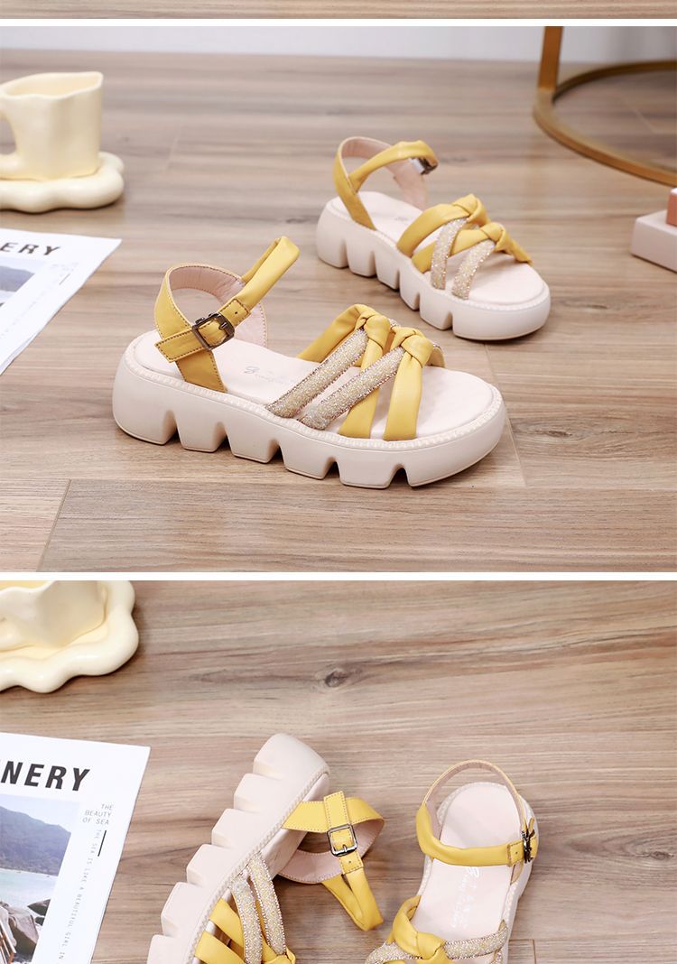New summer comfortable non-slip outdoor casual wedge-heeled platform flat sandals CH804