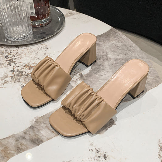 2024 new fashion flip flops high heel sandals V108