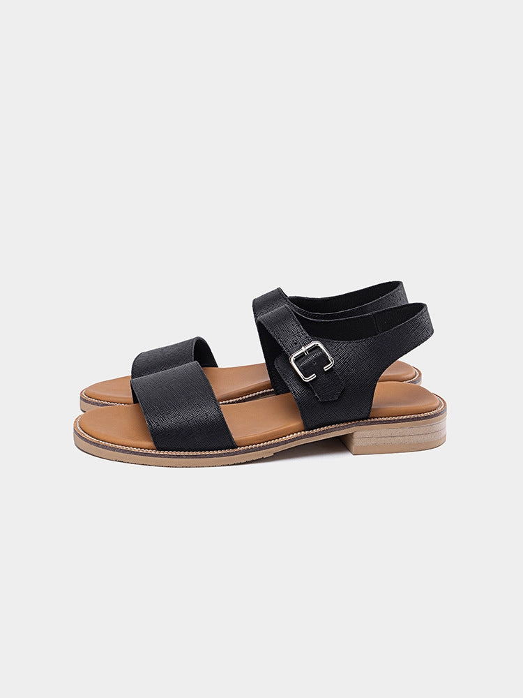 Simple genuine leather summer sandals slippers non-slip beach shoes LD300
