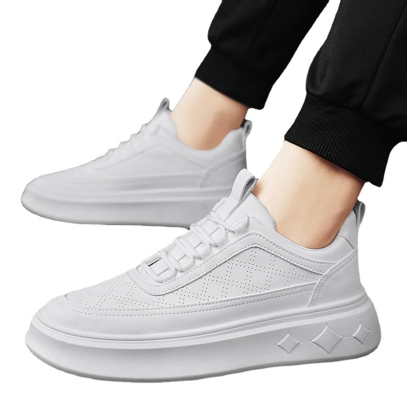 Summer casual white sneakers for men breathable wear-resistant non-slip thick-soled sports shoes LD385