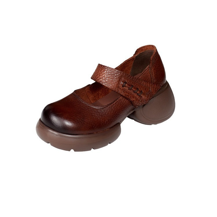 2024 autumn new cowhide wedge heel shallow mouth single shoes G878