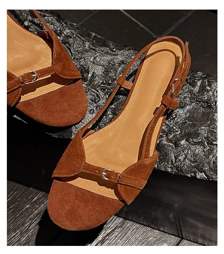 Designer open-toe casual style one-strap flat sandals G085