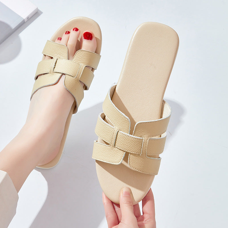 Women's summer fashionable cowhide sandals with multiple colors available H116