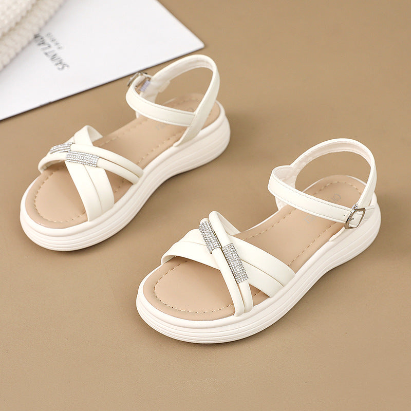 2024 new summer versatile thick-soled strappy flat soft-soled sandals LY1167