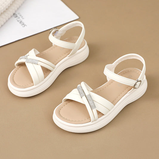 2024 new summer versatile thick-soled strappy flat soft-soled sandals LY1167