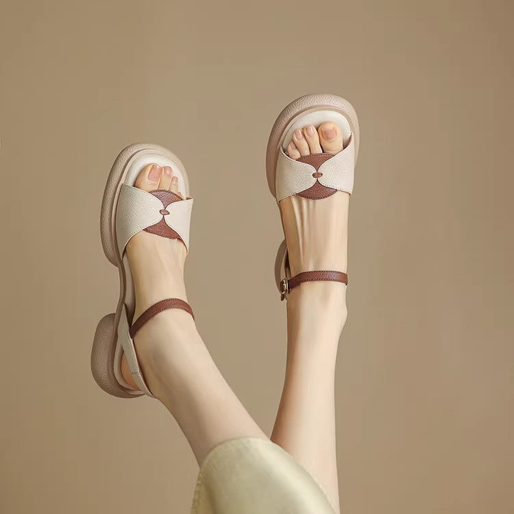 2024 summer new casual simple platform thick-soled open-toed Roman women's shoes LD437