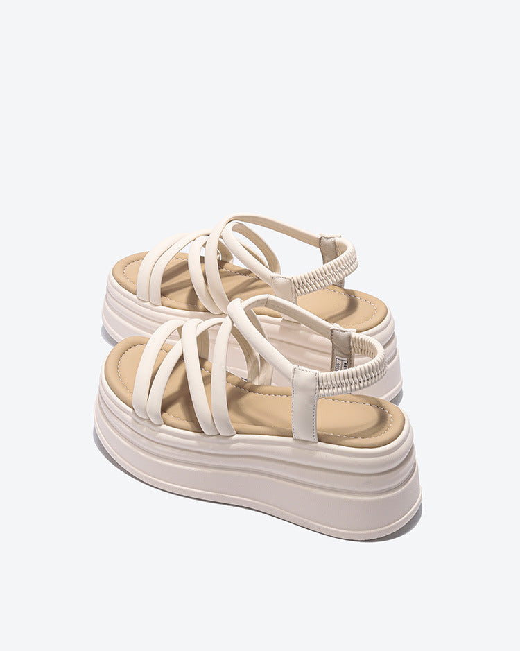 2024 new summer thick-soled sports high-end cross-strap summer fashion women's shoes H148