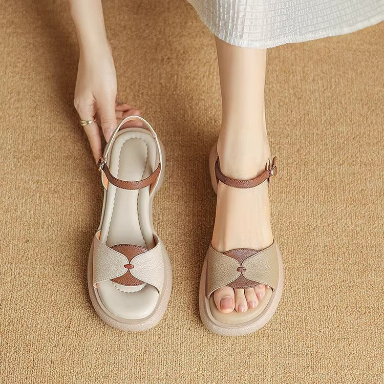 2024 summer new casual simple platform thick-soled open-toed Roman women's shoes LD437