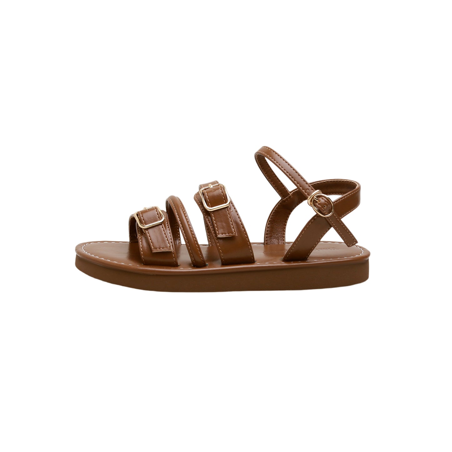 2024 Summer New Flat Retro Belt Buckle Sandals PR095