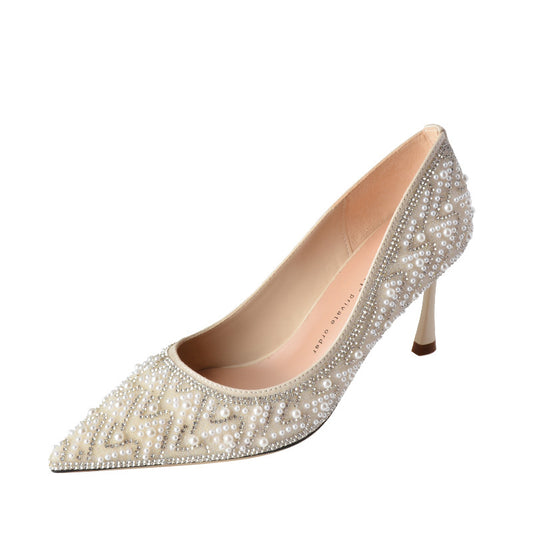 Rhinestone pearl Xiuhe high heel wedding high-end bridal shoes LD436