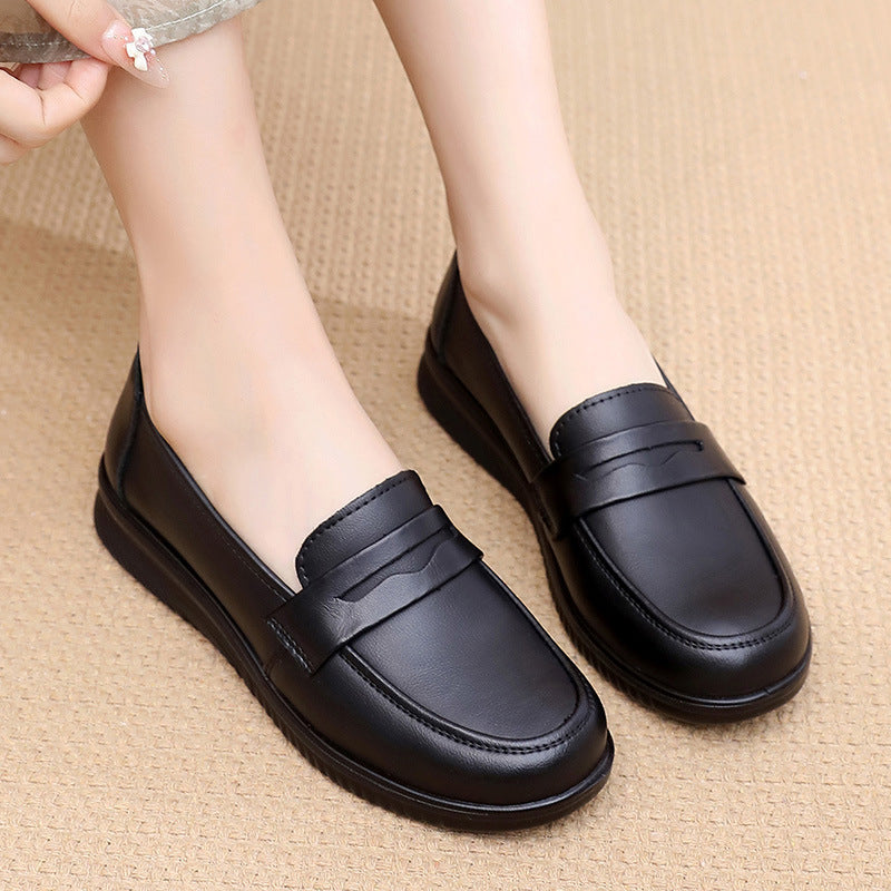 New style casual comfortable versatile round toe soft sole women's leather shoes FD236