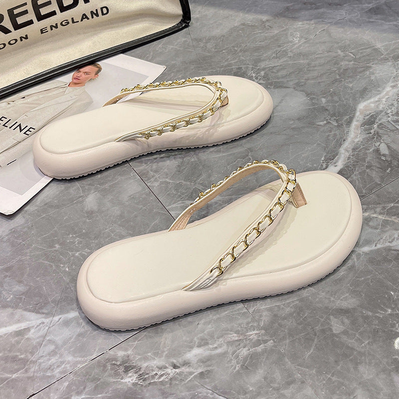 2024 new high quality summer fashion flat simple thick bottom sandals CH739