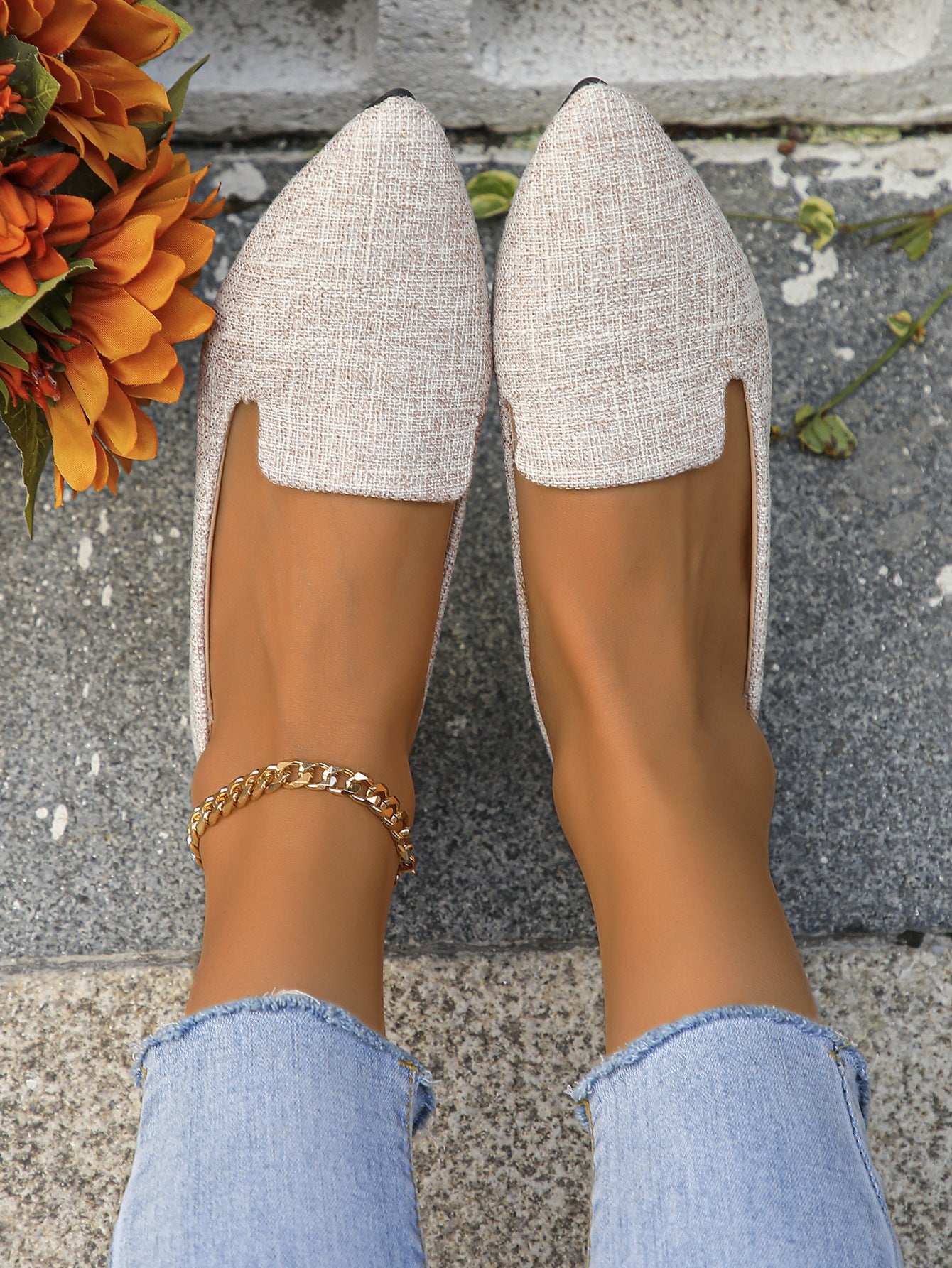 Sexy pointed toe pumps comfortable flat shoes Di601