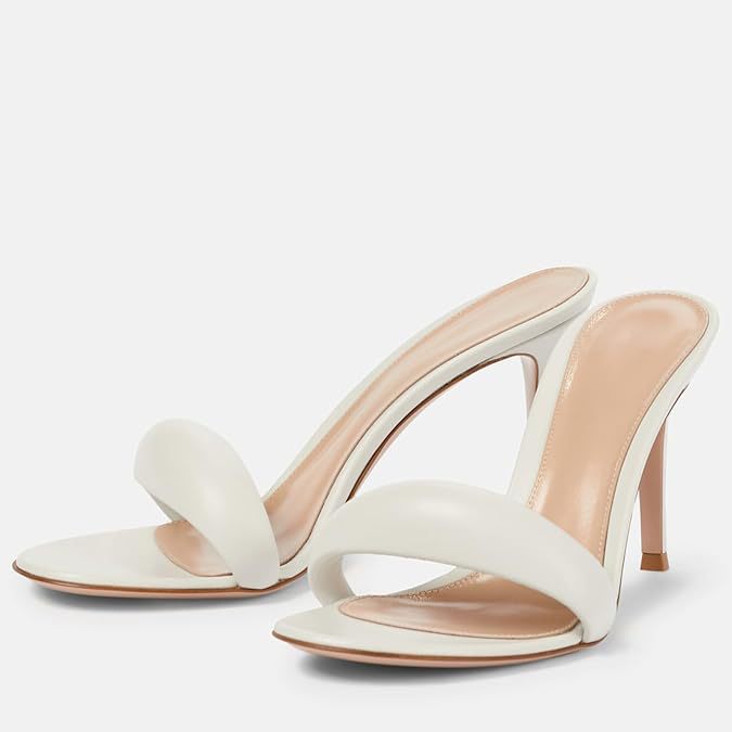 White one-strap slippers high heel sandals fashion women's shoes G723