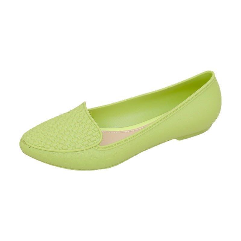 Shallow mouth low-top sandals solid color jelly shoes summer one-piece flat shoes G961