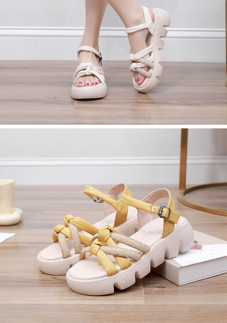New summer comfortable non-slip outdoor casual wedge-heeled platform flat sandals CH804