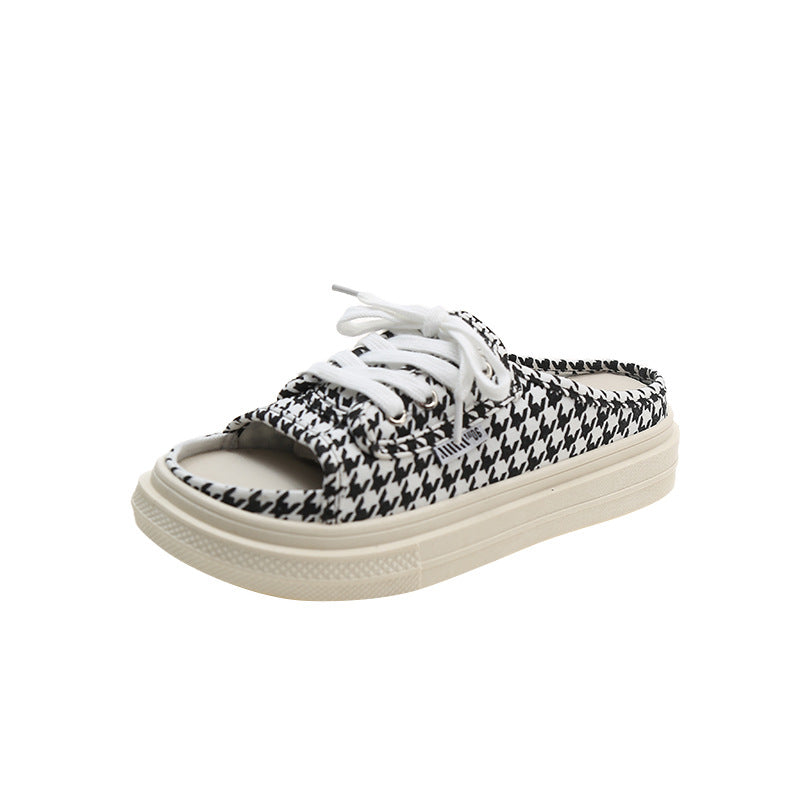 Women's canvas half slippers summer new fashion slippers LY1165