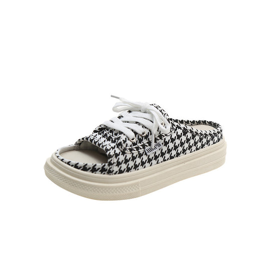 Women's canvas half slippers summer new fashion slippers LY1165