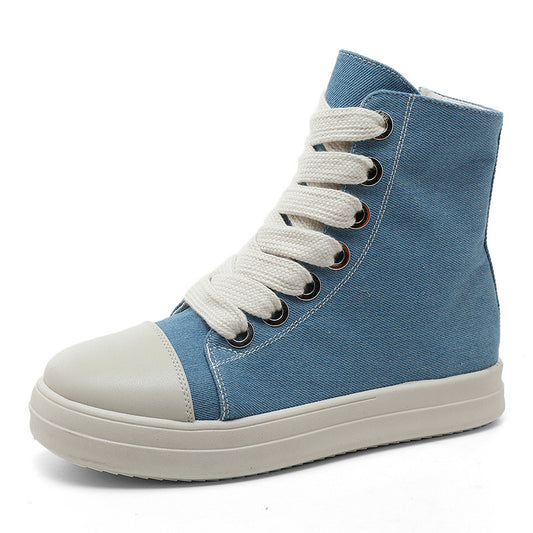 2024 new high-top canvas shoes height-increasing sneakers Di095