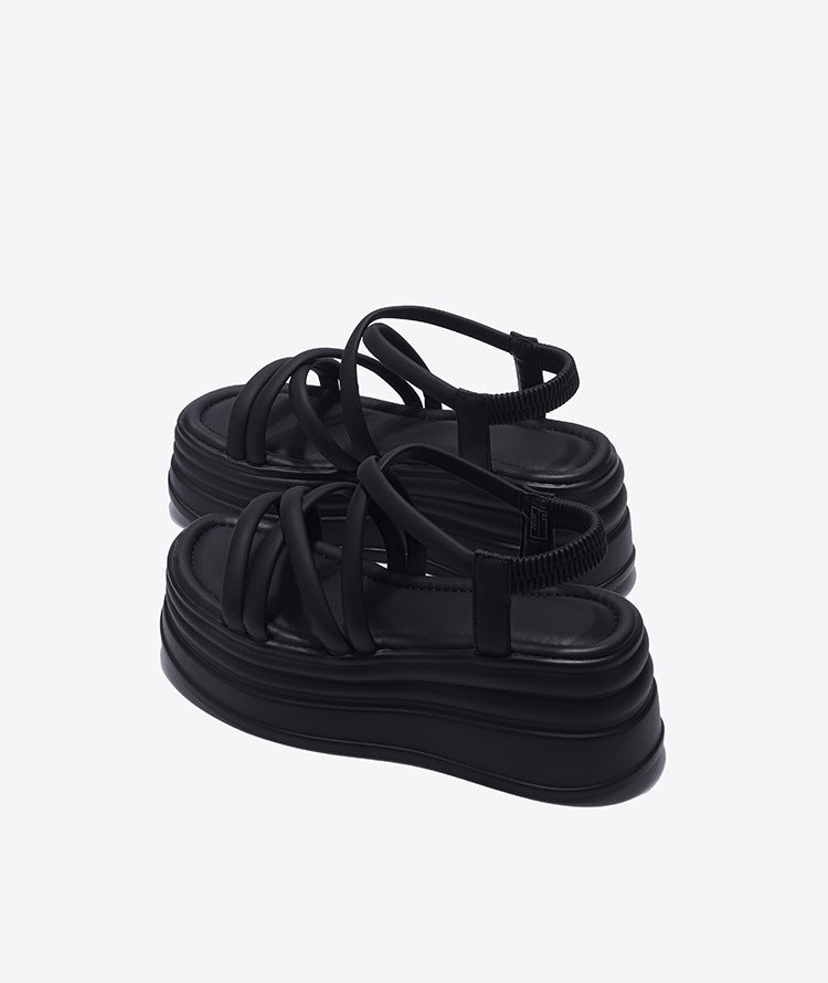 2024 new summer thick-soled sports high-end cross-strap summer fashion women's shoes H148