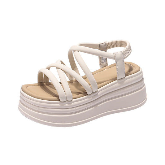 2024 new summer thick-soled sports high-end cross-strap summer fashion women's shoes H148