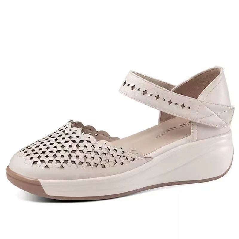 2024 summer new hollow soft bottom breathable wedge sandals Di589