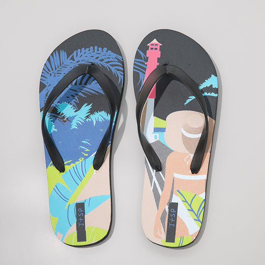 New style flip flops women summer trendy flat sandals V077