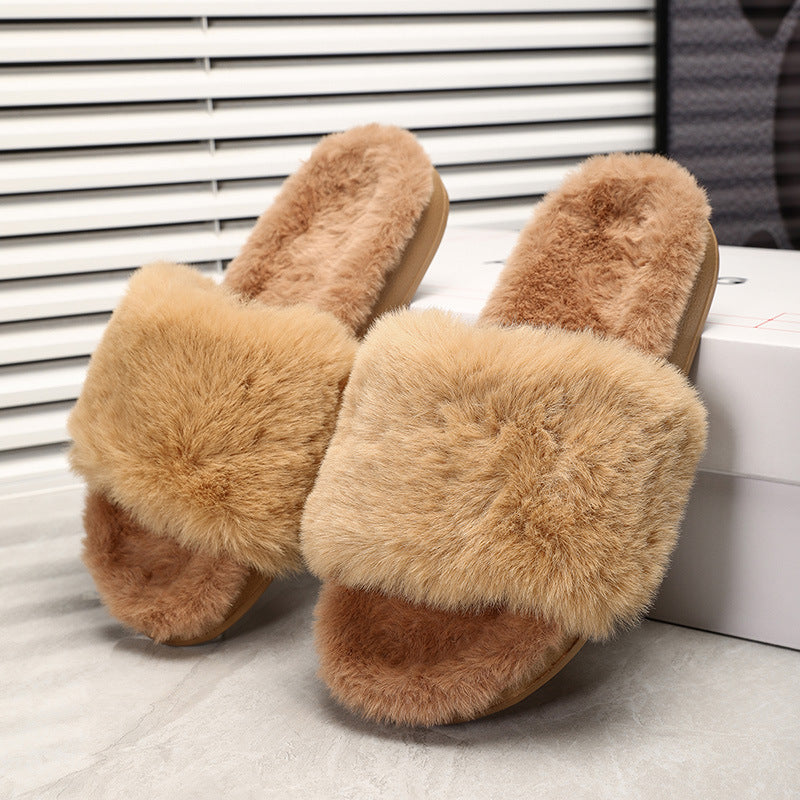 New style ladies' thick-soled fashionable fur slippers BU108