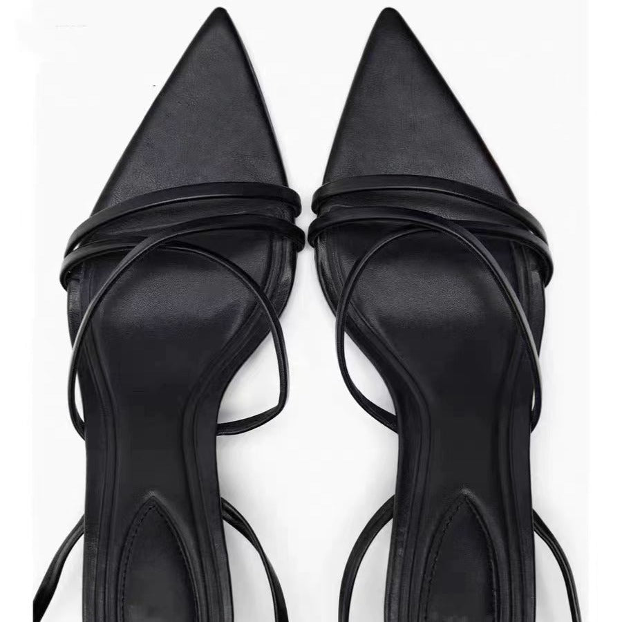 New summer women's shoes cross strap sandals high heels temperament fashion pointed shoes LY708